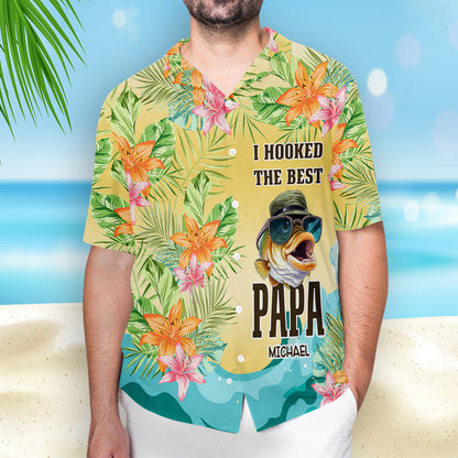 Dad Taught Me How To Fish - Personalized Hawaiian Shirt - Gift For Fishing Dad, Father's Day Gift Idea