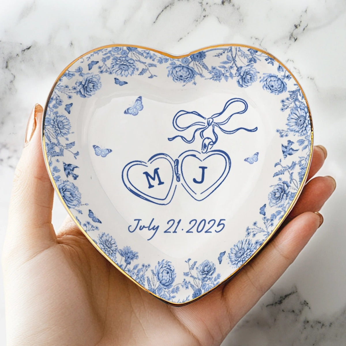 Anniversary Wedding Save The Date - Personalized Jewelry Plate - Gift For Husband & Wife, Gift For Couple, Anniversary Gift, Wedding Gift