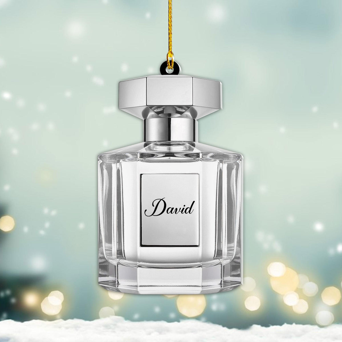 Personalized Perfume Bottle Flat 2D Ornament, Christmas Decoration, Custom Acrylic Ornament