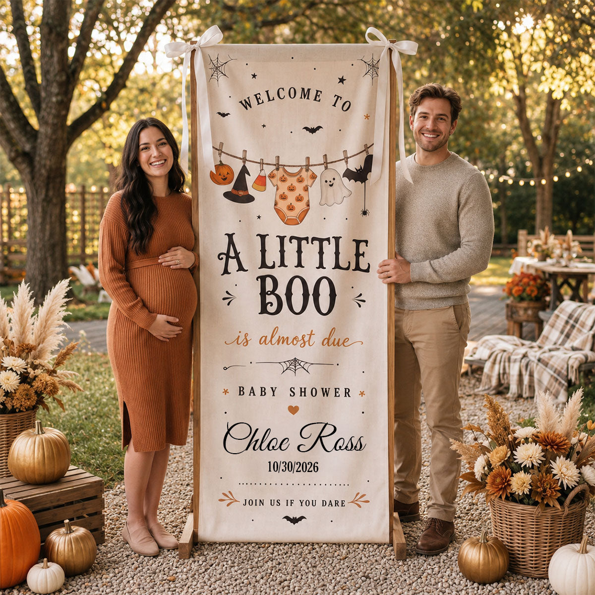 Welcome To A Little Boo - Personalized Welcome Sign For Baby's Party
