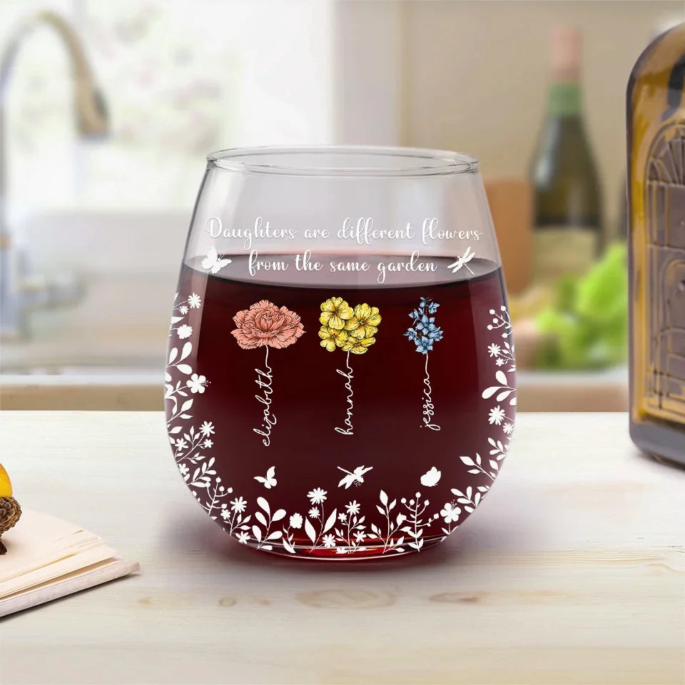 We Are A Garden Of Love - Personalized Wine Glass - Gift For Mom, Daughter, Mother's Day, Birthday Gift