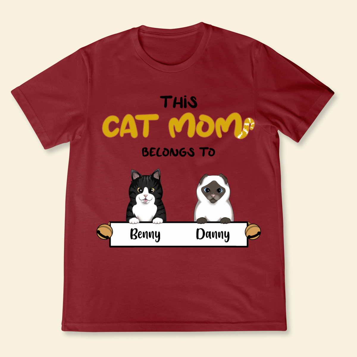This Cat Mom Belongs To Personalized T shirt For Cat Lovers Custom Gift For Cat Mom Mother's Day Gift
