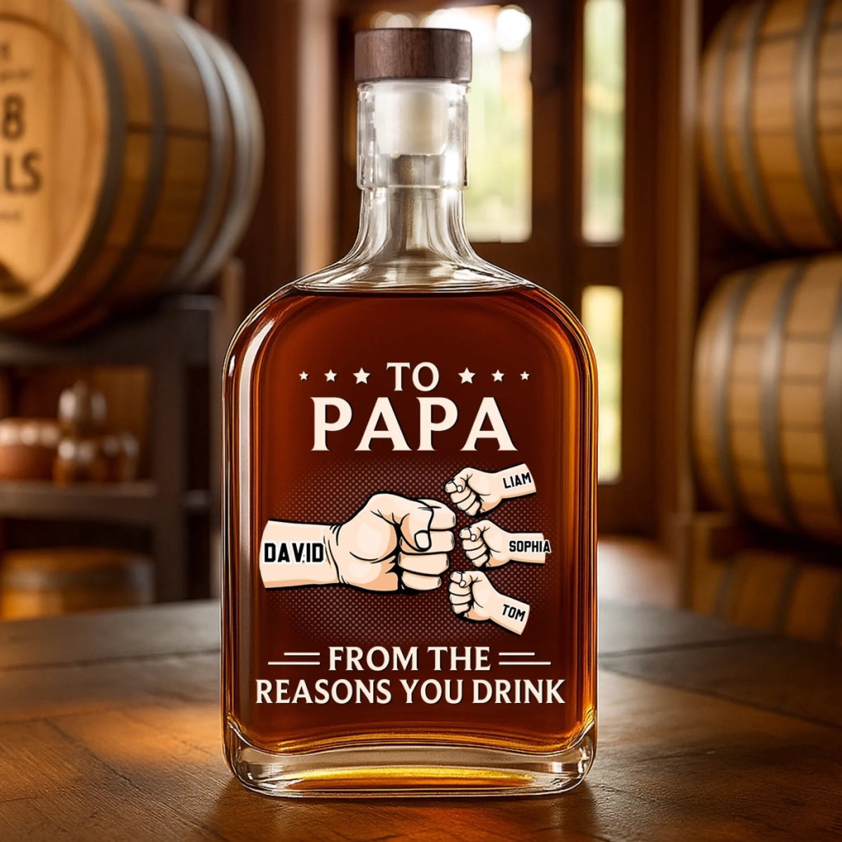 From The Reason You Drink - Personalized Whiskey Bottle - Father's Day, Gift For Dad, Grandpa