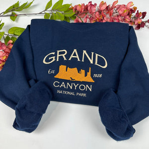 Grand Canyon Embroidered Crewneck-Embroidered Sweatshirt-National Park