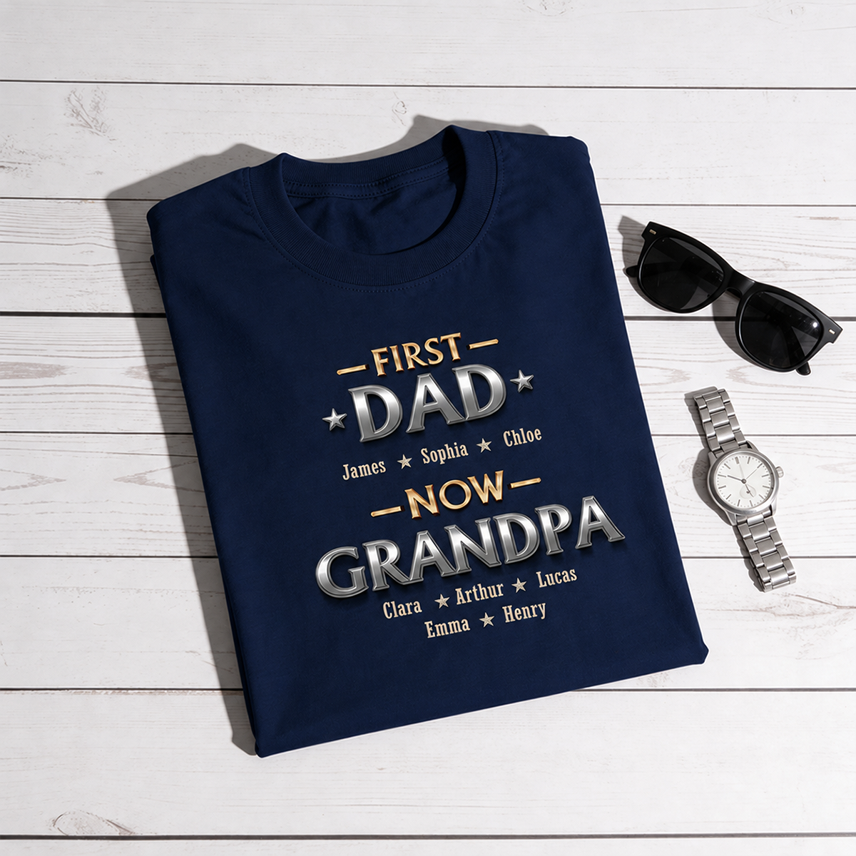 Living The Best Title - Personalized Shirt For Dad, Grandpa