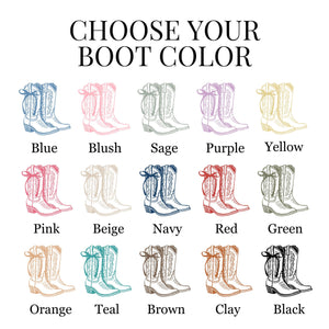 Personalized Roommate Cowgirl Boot Print for Custom College Dorm Decor