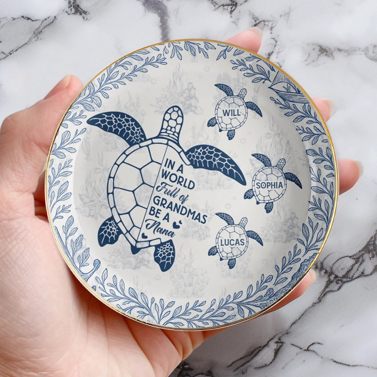 In A World Full Of Grandmas Be A Nana - Personalized Jewelry Plate - Gift For Grandma