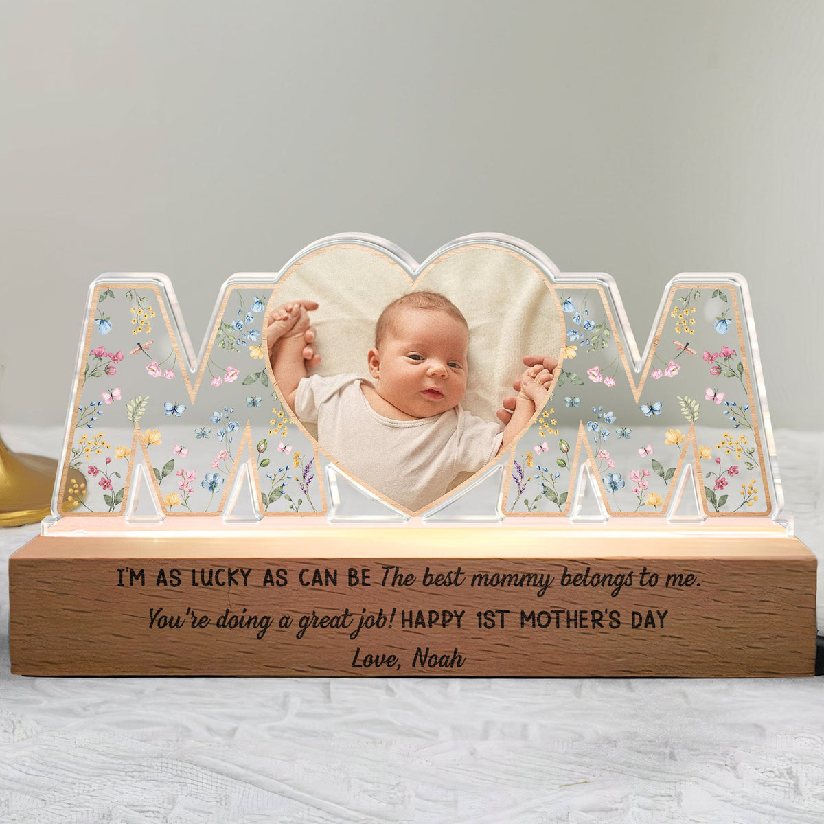 The Best Mommy Belongs To Me You re Doing A Great Job - Personalized Photo LED Night Light - Gift For New Mom