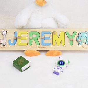 Personalized Name Puzzle, Easter Gifts for Kids, Wooden Toys, Baby Shower Gift, Custom Toddler Toys, First Birthday Gift