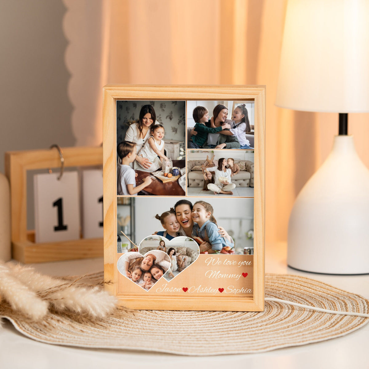 Mom Photo Collage - Personalized Light Frame - Gift For Mom, Mother's Day Gift