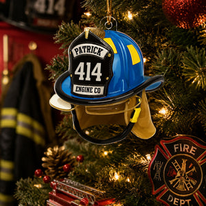 Firefighter Helmet 2D Flat Printed - Personalized Acrylic Ornament - Gift For Firefighter