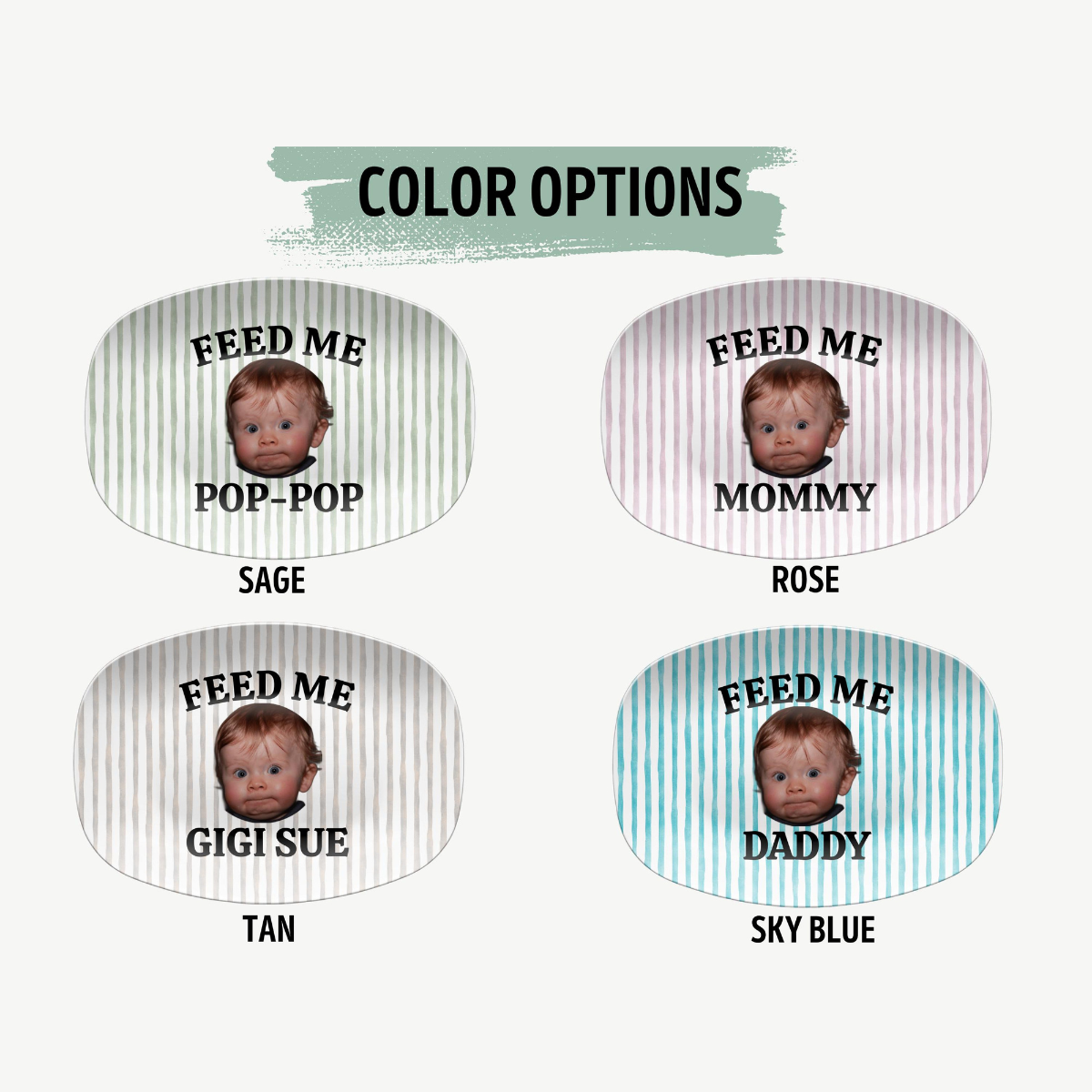 Personalized Baby Face Photo Serving Platter Funny First Father's Day Gift for Grill Lover, Custom Photo Grilling Plate for Dad from Kid