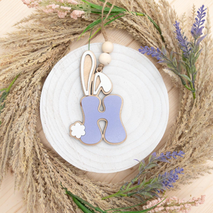 Personalized Bunny Letter Easter Basket Tag, Custom Wood Name Tag, Gift For Kid, Gift For Baby