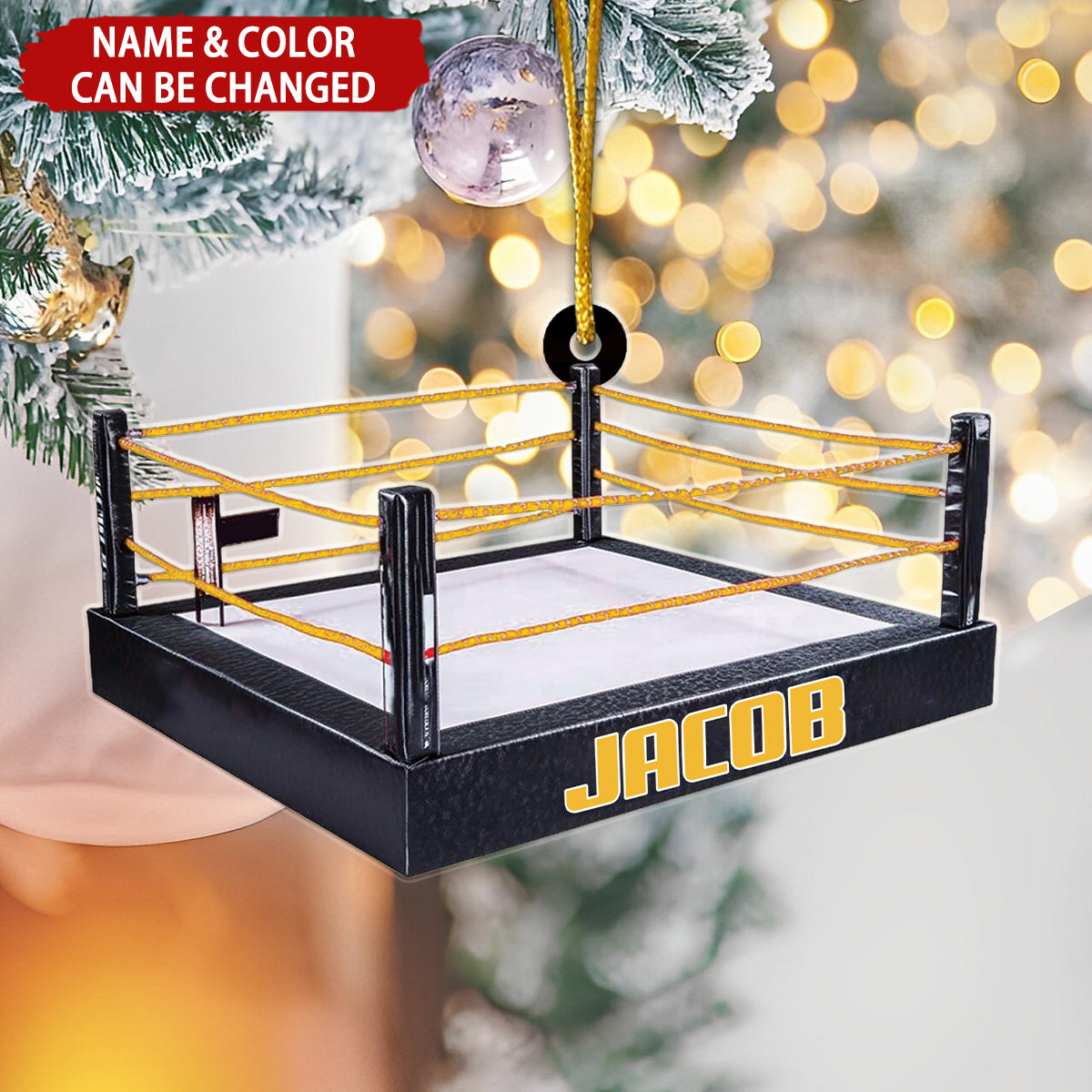 Christmas Wrestling Arena - Personalized Acrylic Ornament - Christmas Gift For Wrestle Lover