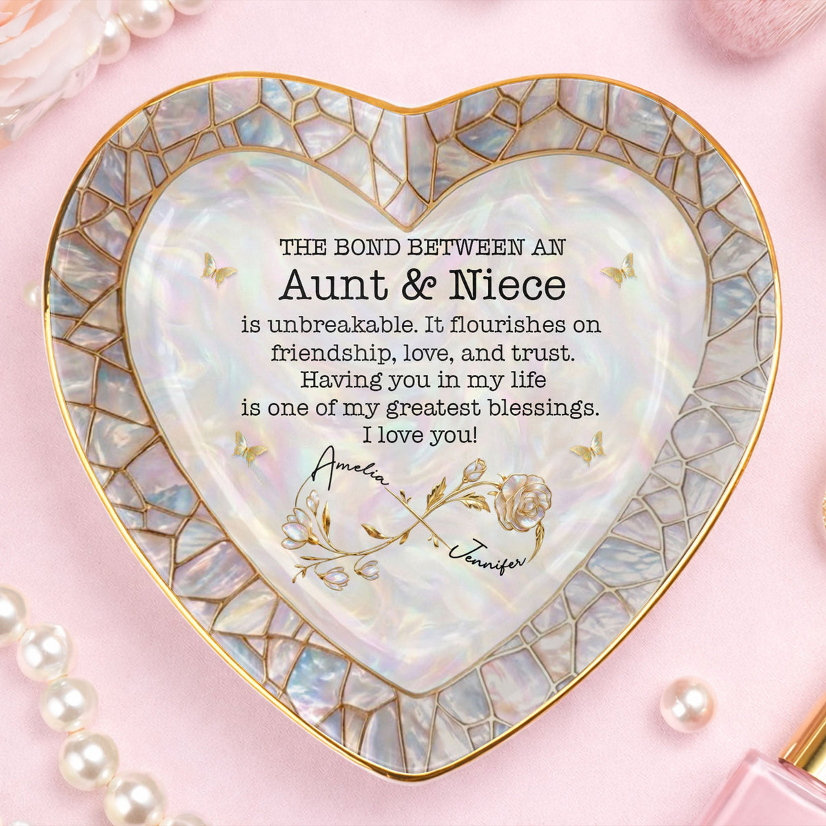 Having You In My Life Is My Greatest Blessing - Personalized Jewelry Dish - Gift For Aunt, Mother's Day Gift