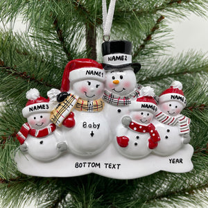 We are Expecting Family Ornament, Personalized Pregnant Snowman Family, ,Christmas Ornament, Baby Announcement Ornament