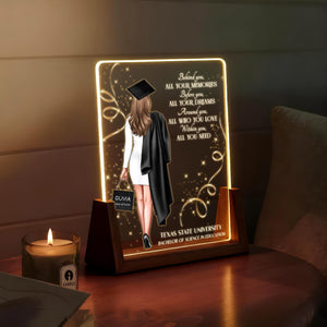 Personalized Graduation Lamp, Custom Class of 2026 Gift for Daughter, Graduation LED Night Light with Name & University