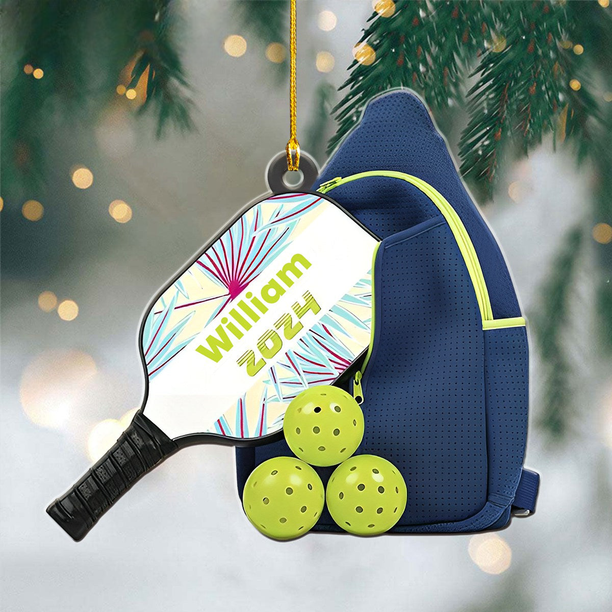 Pickleball Kit - Personalized Acrylic Ornament - Christmas Gift For Pickleball Players, Pickleball Lovers