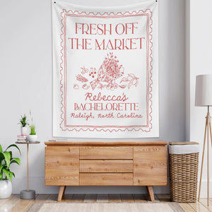 Custom Bachelorette Party Decor, Fresh Off The Market Bachelorette Party Banner, She Off Market Bridal Shower Backdrop, Bride To Be Party