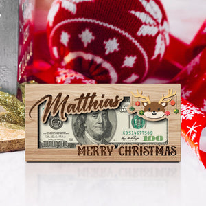 Custom Money Holder Christmas, Reindeer, Money Card, Gift For Kid, Christmas Gift For Family, Cute Money Holder, Unique Gift