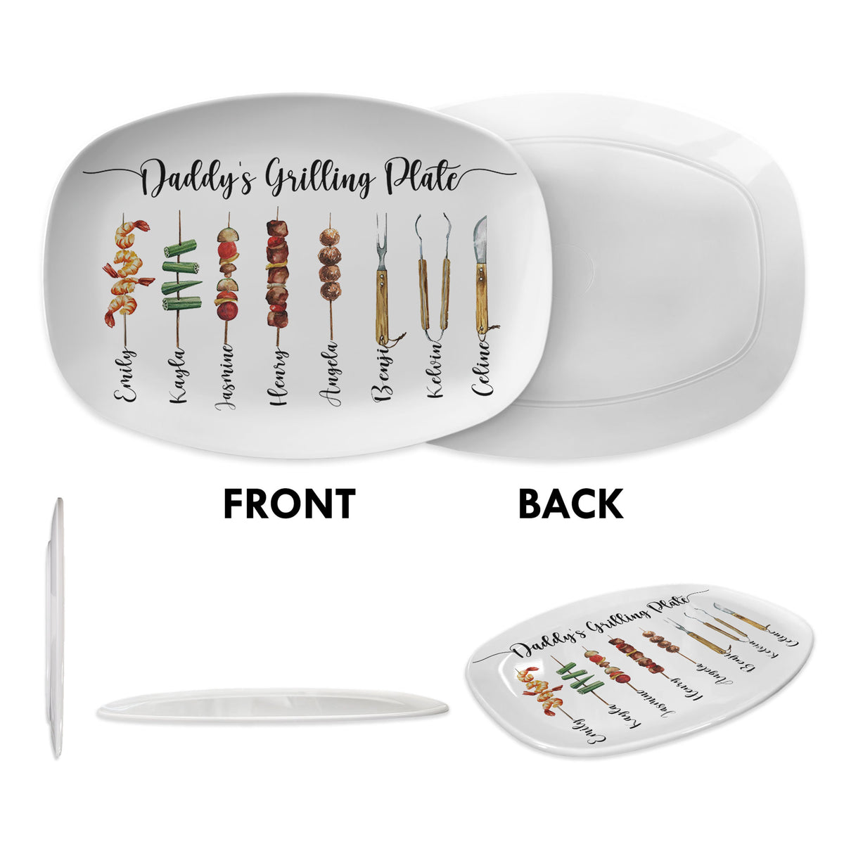 Personalized Daddy's Grilling and Chilling Platter, Custom Platter Gift for a Griller Men, Custom Barbeque Platter For Dad, Gift For Grampy