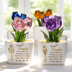 Watching You Being A Mom - Personalized Mini Glass Flower Pot - Gift For Daughter, Gift For New Mom, Mother's Day Gift
