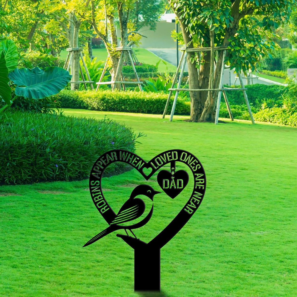 Custom Robin Bird Memorial Stake, Grave Marker Sign, Sympathy Plaque, Robin Bird Lover Gifts, Pet Memorial Sign, Robin Bird Metal Stake