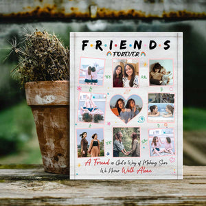Friends Forever Photo Collage - Personalized Canvas - Gift For Bestie, BFF, Friends Birthday Gift