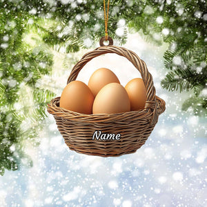 Personalized Egg Basket Christmas Ornament, Eggs Christmas Ornament, Cooking Ornament, Kitchen Ornament, Chef Ornament Gift
