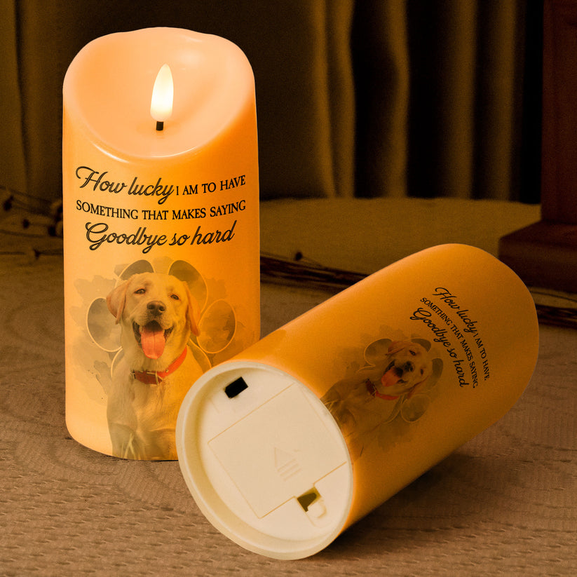 Saying Goodbye So Hard - Custom LED Flameless Candle - Memorial Pet Gift