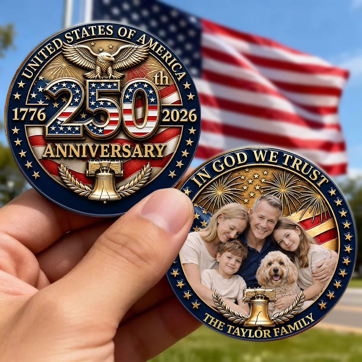 United States Of America 250th Anniversary - Personalized Ceramic Ornament
