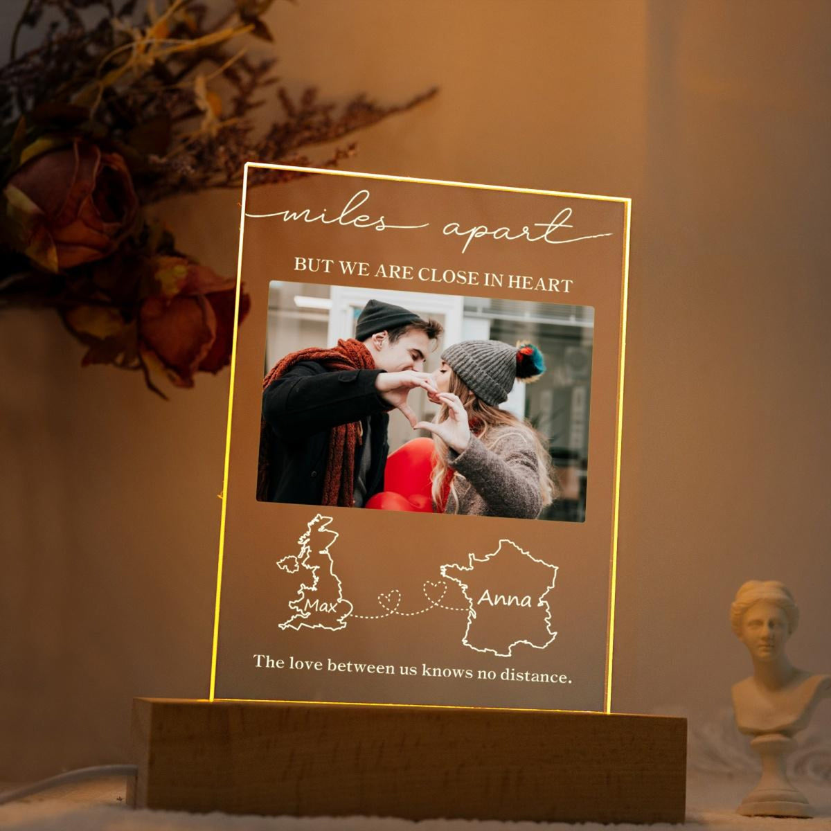 Custom Two Map Night Light, Long Distance Gift, Going Away Gift, Friends Gift, Couples Gift, Long Distance Friendship Gift,Leaving Home Gift