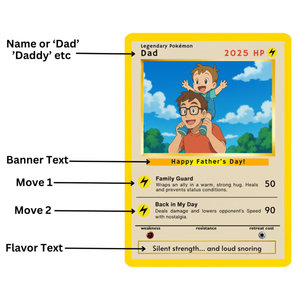 Custom PKM Trading Card, Personalized Custom Poke Card, PKM Card For Dad, Father's Day Gift