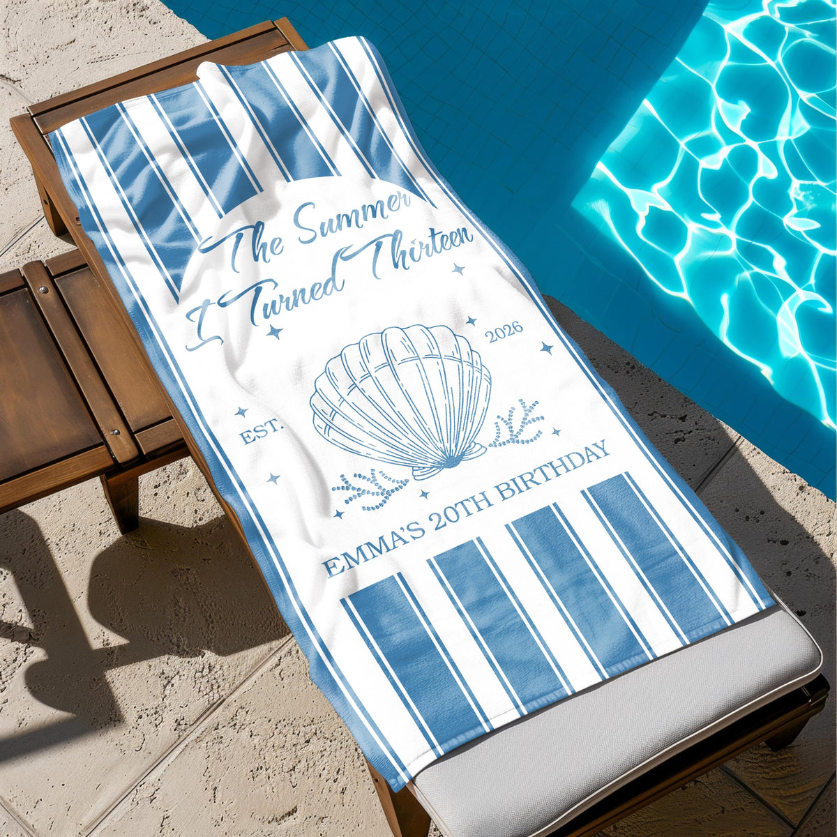 Custom The Summer I Turned Birthday Beach Towel, Birthday Party Beach Towels, Summer 20th 30th 40th Birthday Gift, Bachelorette Towels