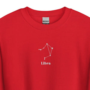 Libra Embroidered Sweatshirt, Embroidered Libra Crewneck Sweater, Embroidered Zodiac Shirt, Libra Shirt, Constellation Shirt