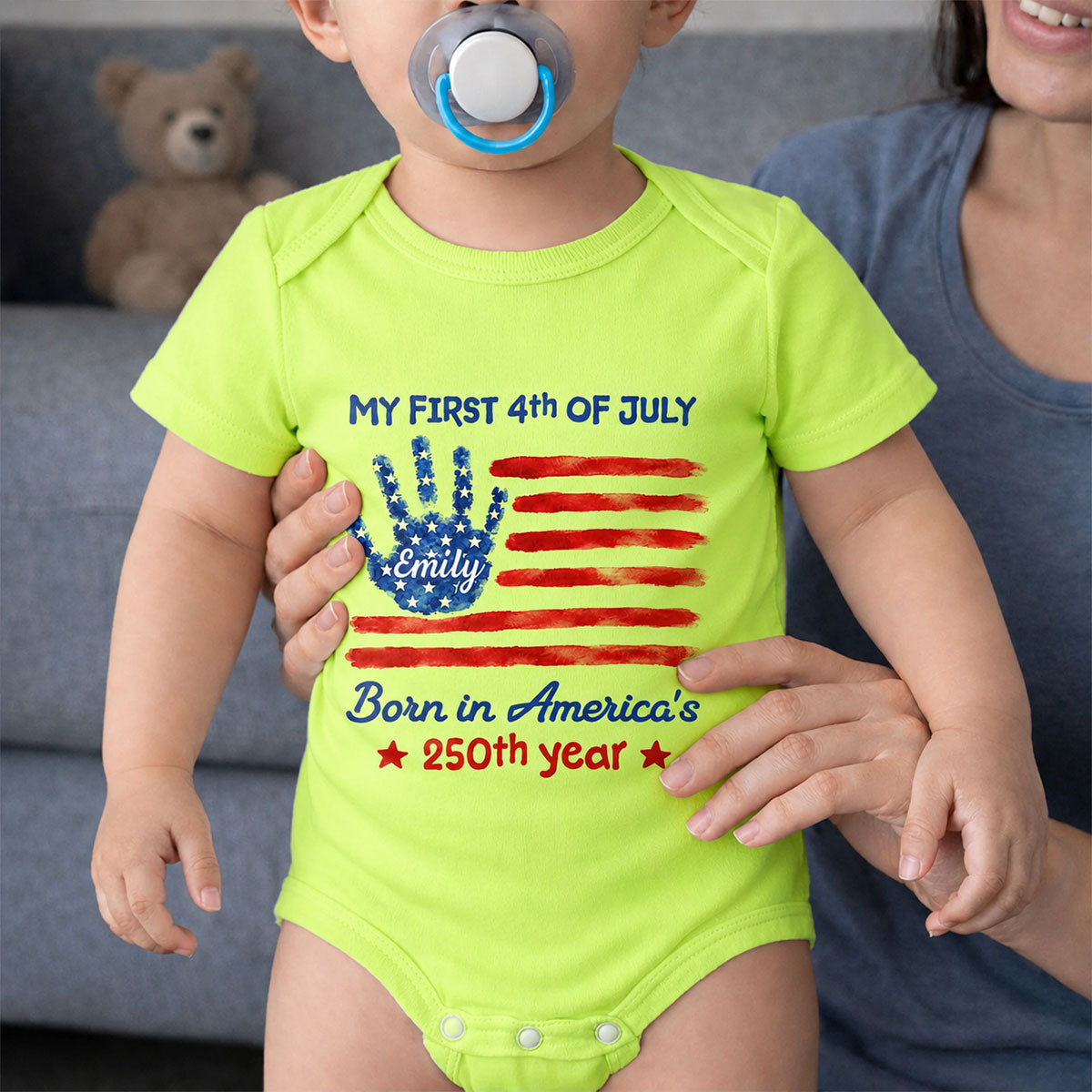 1st 4th Of July - Personalized Custom Baby Onesie