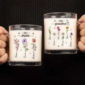 Grandma's Love Brings Blossoms To Life - Personalized Glass Mug - Gift For Mom, Grandma, Mother's Day, Birthday Gift