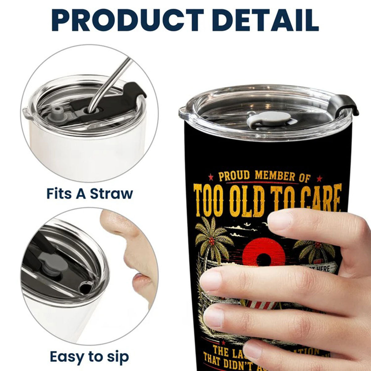Proud Member of Too Old To Care - Personalized Tumbler