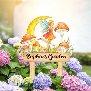 Personalized Fairy Garden Stake, Fairy Mushroom Yard Sign, Gardening Gift, Outdoor Decoration, Gift for Kids, Niece Gift, Lawn Decor