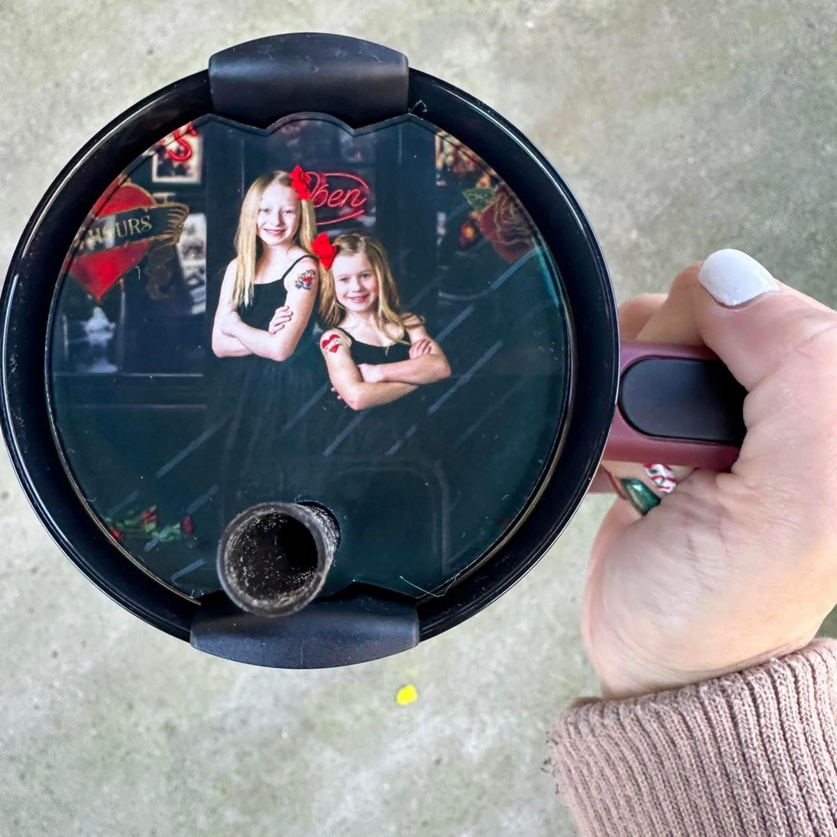 Personalized Photo Tag Tumblers, Tumbler Topper , Custom Photo Name Plates, Tumbler Name Tag