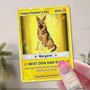 Pet Portrait Anime Card, Fathers Day Gift For Dog Dad, Pet Lover Gift, Unique Pet Gift, Personalized Pet Hologram Card, Gift For Him