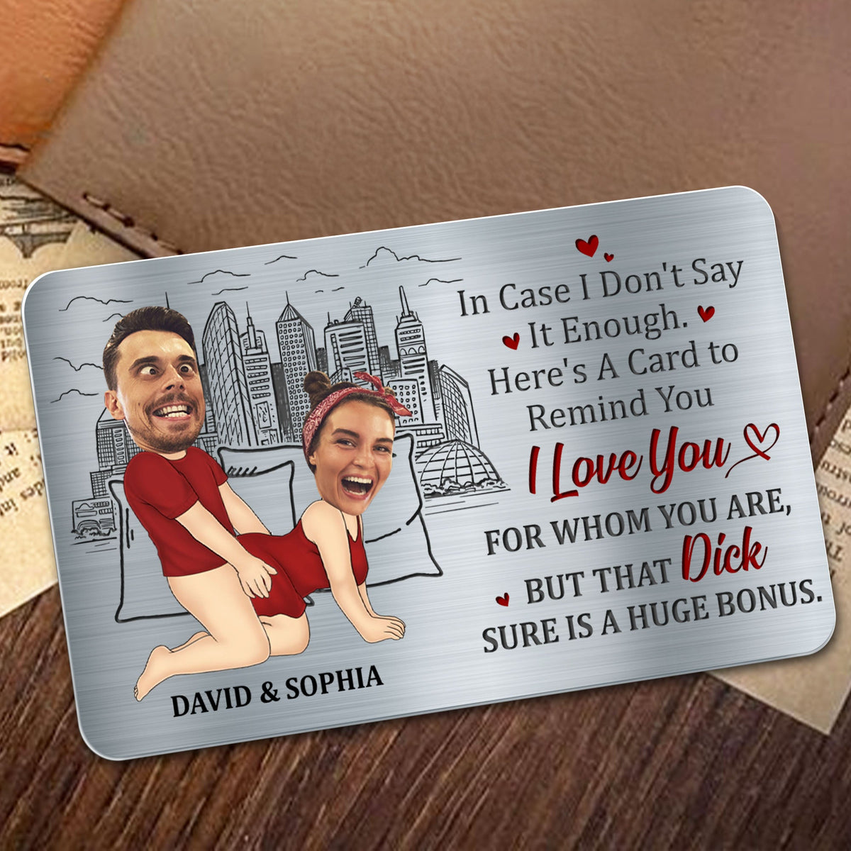 Here's A Card To Remind You I Love You - Personalized Custom Wallet Card - Gift for Couples