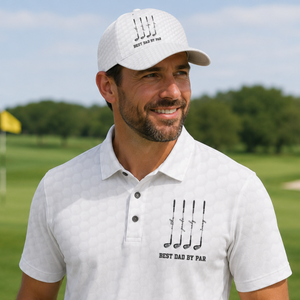 Best Dad By Par Golf Polo Shirt Personalized Golf Clubs Father s Day Performance Polo