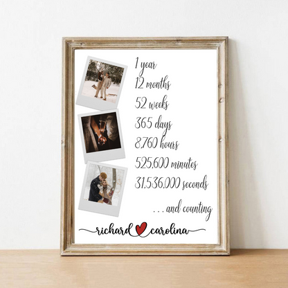 Custom 1 Year Anniversary Gift for Girlfriend, One Year Anniversary Gift, Gift for Boyfriend, Gift for Him, Anniversary Gifts, One Year Gift