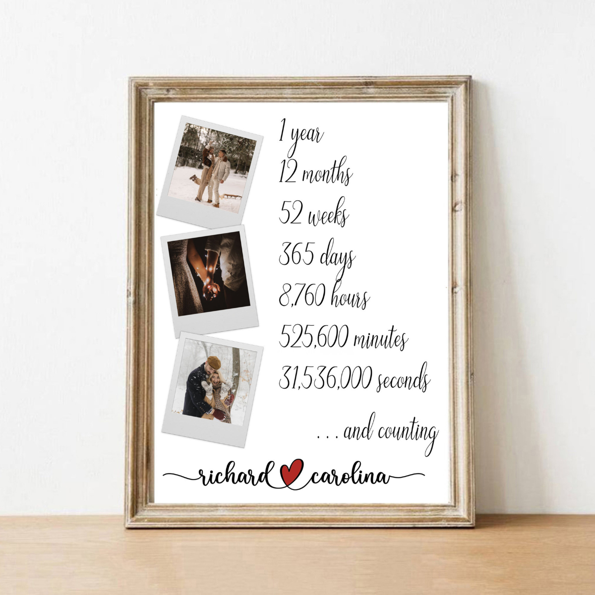 Custom 1 Year Anniversary Gift for Girlfriend, One Year Anniversary Gift, Gift for Boyfriend, Gift for Him, Anniversary Gifts, One Year Gift