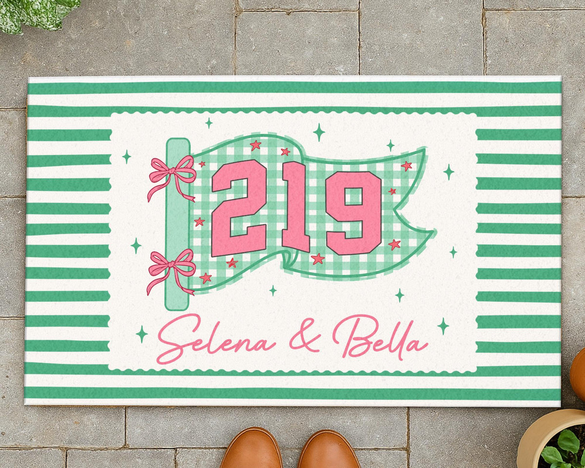 Personalized Striped Dorm Doormat: Girls Dorm Decor, College Apartment Decor, Welcome To Our Dorm, Housewarming Gift, Student Gift 4_b8a54fe2-28b9-49c3-9ee7-3929c65d1737.jpg