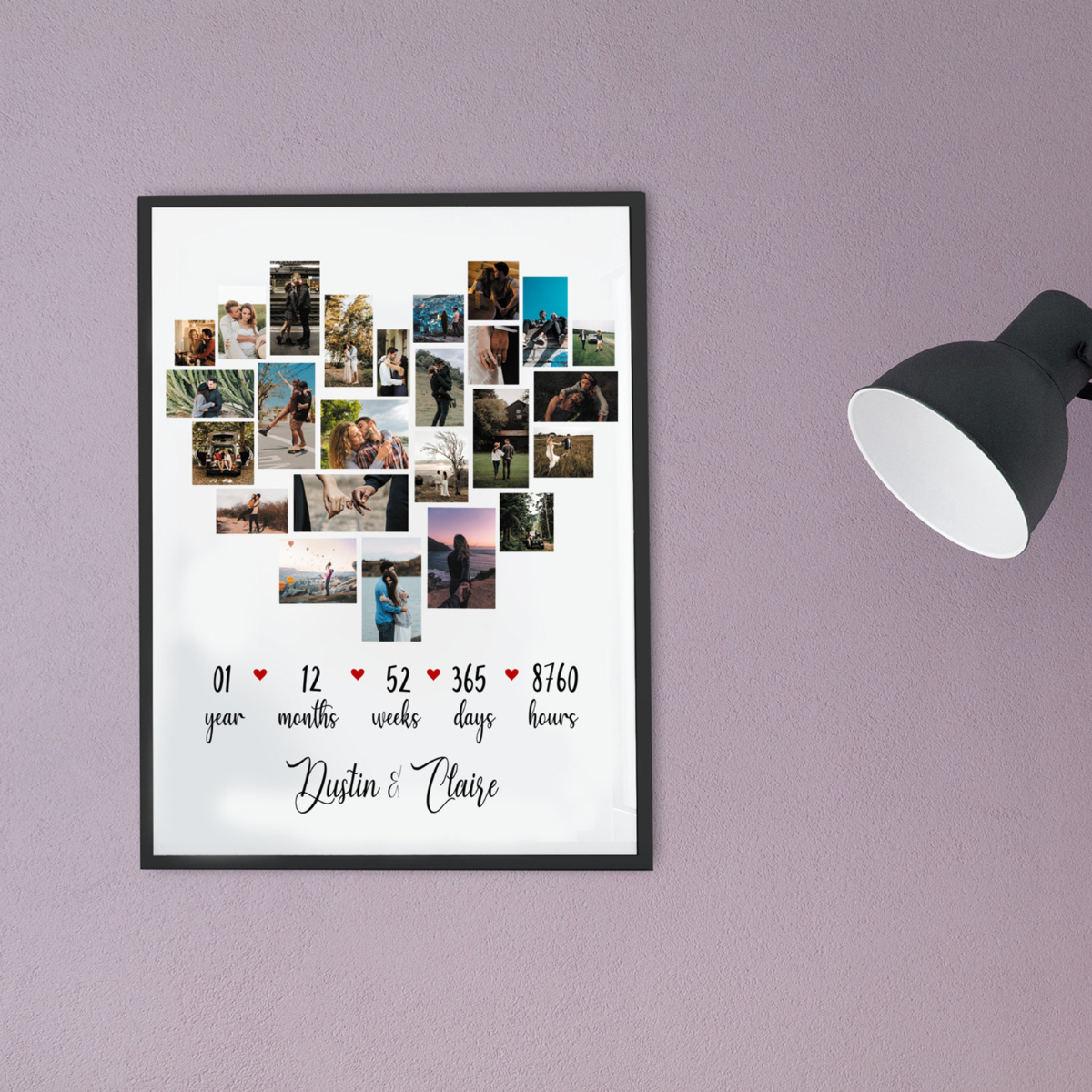 Custom First Anniversary Collage Canvas, 1 Year Anniversary Gift, First Year Together, One Year Down, One Year Anniversary Gift