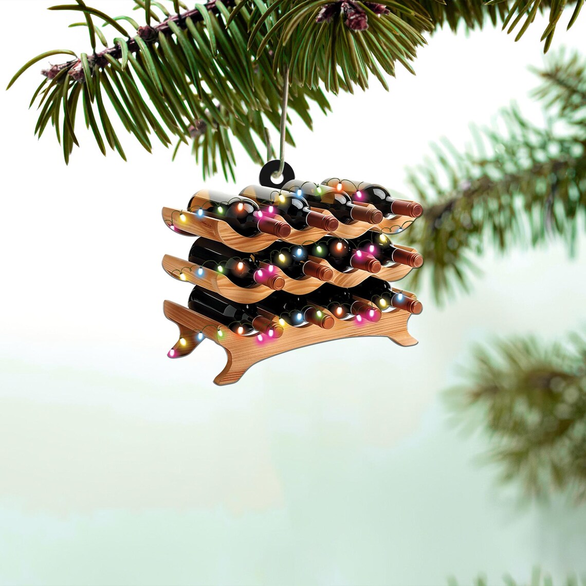 Personalized Wine Rack Ornament, Wine Rack Christmas Ornament, Wine Lovers Ornament Gift, Wine Drinkers Ornament Decor