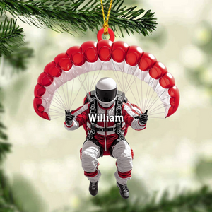 Skydiver Personalized Christmas Ornament, Gift For Extreme Sports Lover