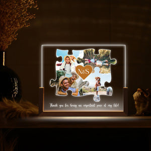 Important Piece Of My Life, Valentines Day Gift, Anniversary Gifts, Engagement Gifts, Romantic Gift for Couple, Names and Date Night Lamp Gifts
